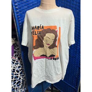 Topsville María Félix La Doña T-Shirt Unisex 2XL White Classic Cinema